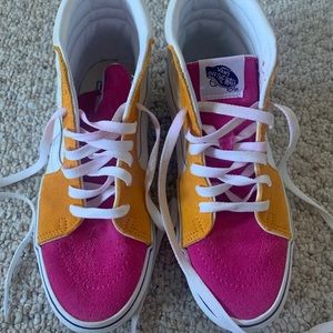 Colorblock high top vans